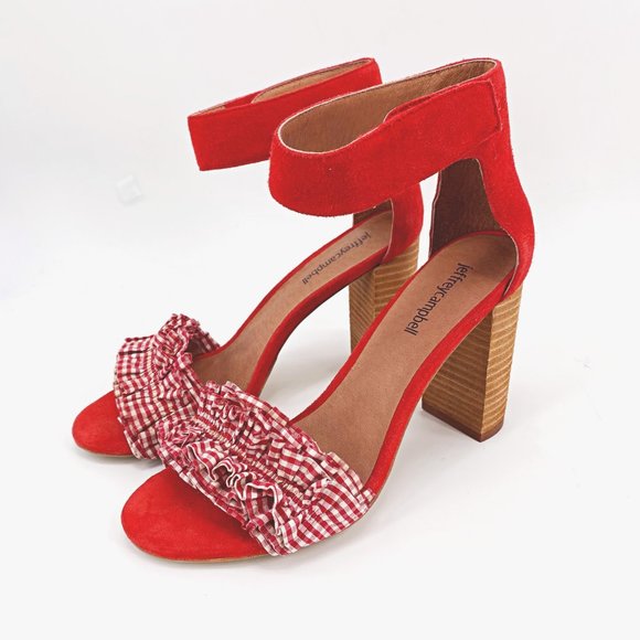 Jeffrey Campbell Shoes - Jeffrey Campbell Red Gingham Lindsay Sandal
